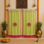 Mandir Curtains for Pooja Room – Fancy Lace & Gota Patti Design