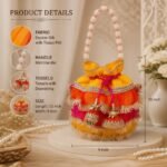 Designer Frill Potli Bag for Women – Dupion Silk Ethnic Party Bag with Moti Handle - Image 4