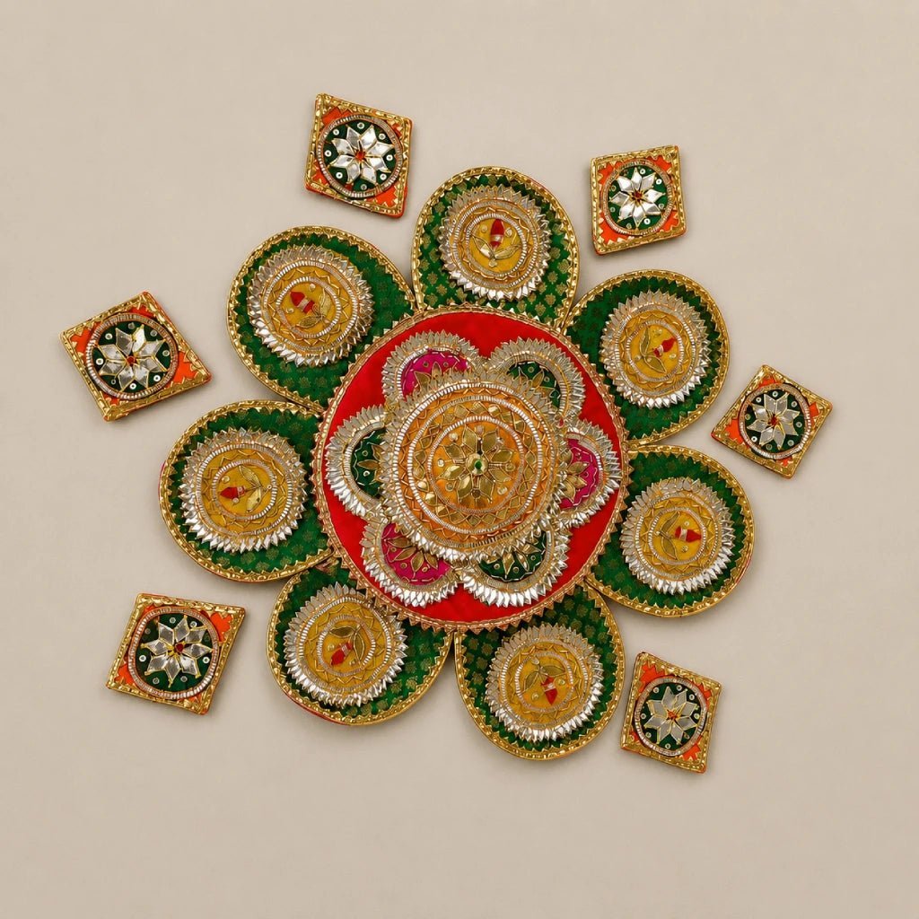 NewProject_3_08fc655c-fedc-4ea8-ad7a-1bcd80094263.jpg Handmade Floral Rangoli Set for Diwali Decor - Image 1
