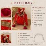 Mothda Potli Bag with Pearl Handle | Ethnic Wedding Clutch Multi-Color - Image 4