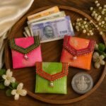 Multicolour Wedding Cash Gift Pouch with Decorative Golden Border - Image 2