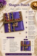 Designer Bandhani Shagun Envelope with Golden Lace and Latkan - Image 3