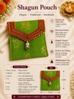 Multicolour Wedding Cash Gift Pouch with Decorative Golden Border
