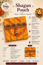Designer Bandhani Shagun Envelope with Golden Lace and Latkan