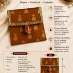 Handmade Multicolour Shagun Pouch with Golden Buti Print & Latkan