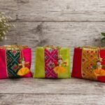 Premium Wedding Gift Bags with Colourful Embroidery and Doll Latkans