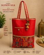 Vibrant Wedding Gift Bag with Traditional Indian Patchwork - Image 3