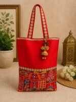 Vibrant Wedding Gift Bag with Traditional Indian Patchwork - Image 5
