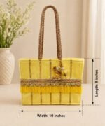 Premium Purple Party Wear Tote Bag with Decorative Golden Lace - Image 7