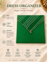 Traditional Saree Storage Covers with Diagonal Golden Stripes - Image 2