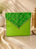 Traditional Saree Storage Covers with Diagonal Golden Stripes - Image 2