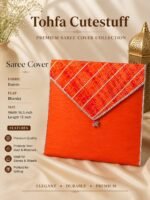 Traditional Saree Storage Covers with Diagonal Golden Stripes - Image 3