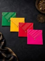 Traditional Saree Storage Covers with Diagonal Golden Stripes - Image 5
