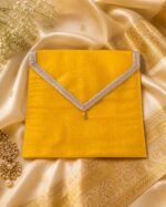 Premium Peach Saree Packing Cover with Decorative Golden Border - Image 2