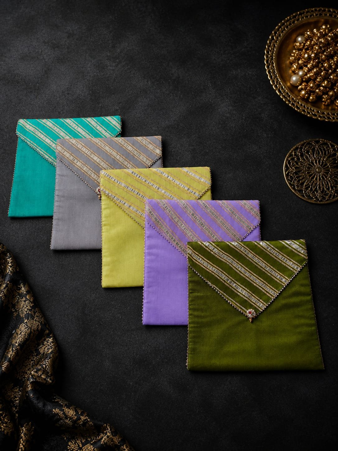 WhatsApp Image 2026-10-20 at 11.52.36 PM Traditional Saree Storage Covers with Diagonal Golden Stripes - Image 1